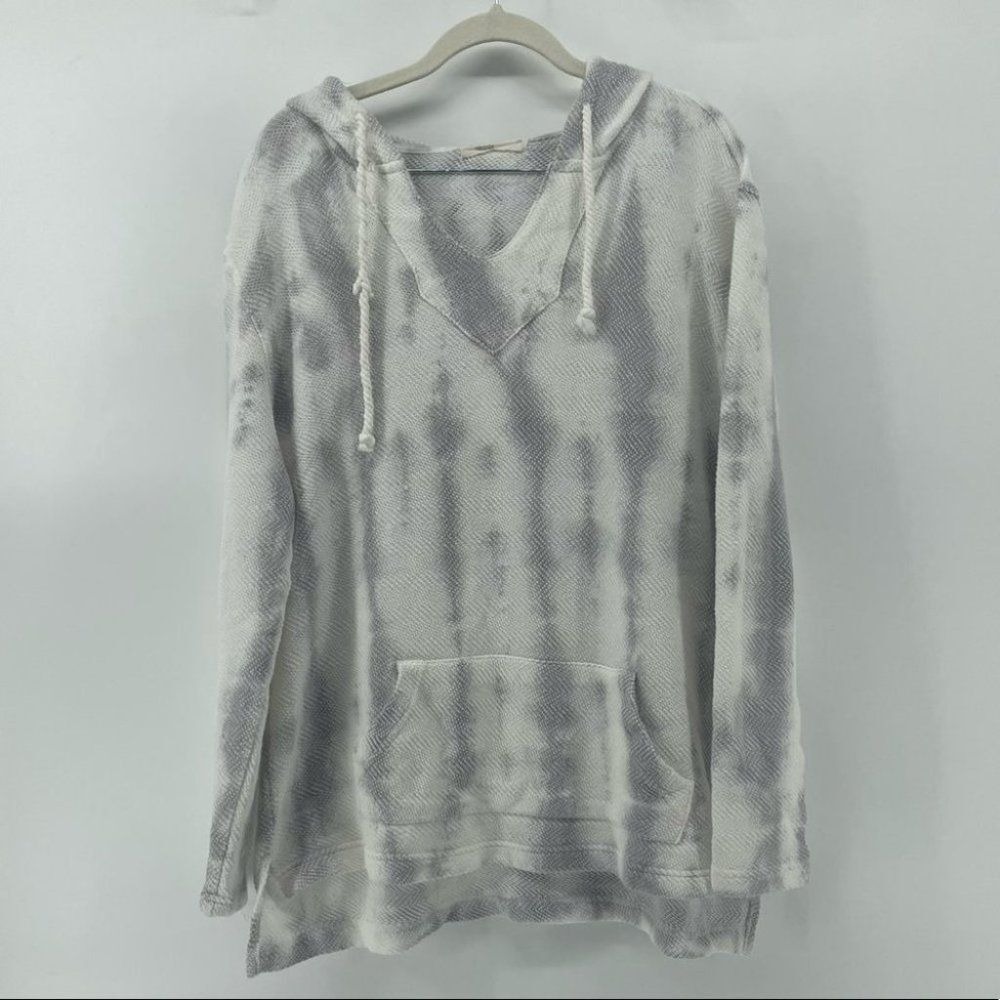 Ocean Drive Tie Dye Hoodie Pullover‎ V-Neck Long Sleeve Top Size M